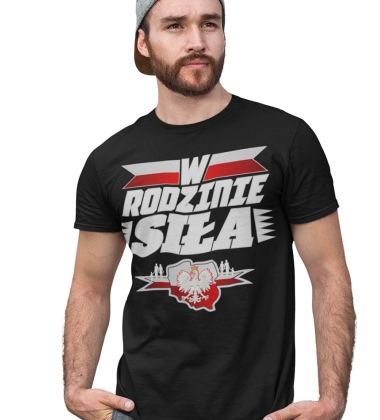 Koszulka W Rodzinie Siła 2 biały napis